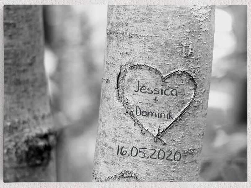 Paargeschenk Verlobung Hochzeit Leinwand Personalisierbar Baum Herz Treeheart