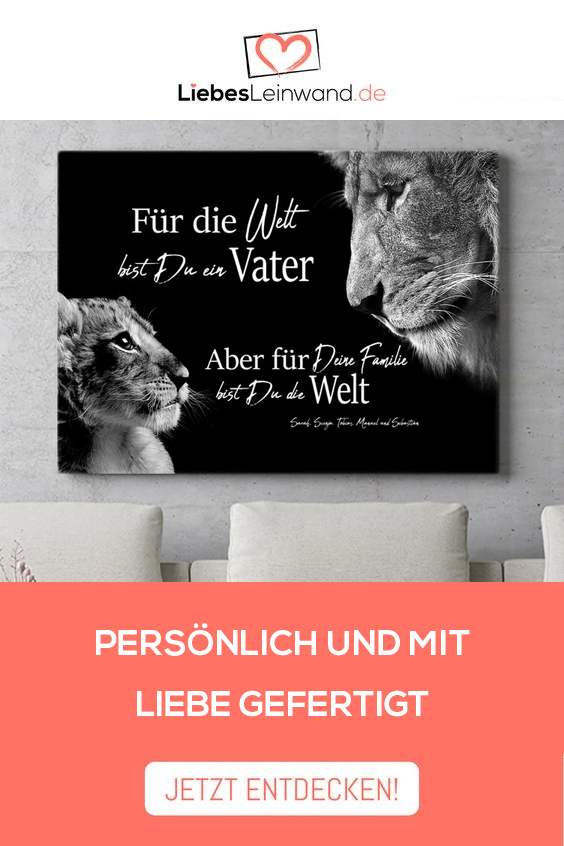 Vatertags-Geschenkidee Wandbild Löwenvater