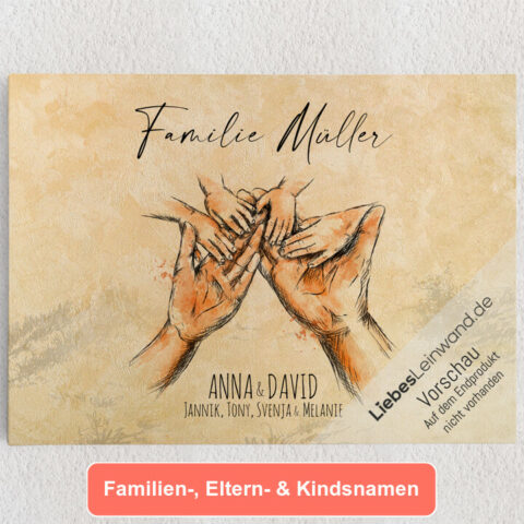 Für Familien Personalisierbare Leinwände Die Geschenkidee mit Herz